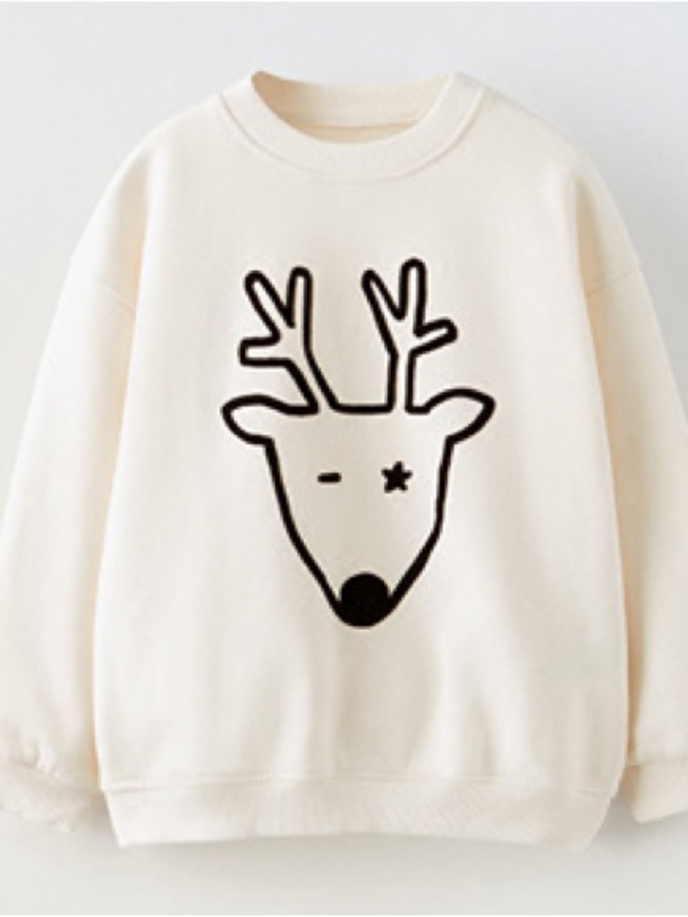 Zara Kids Reindeer Cream Christmas Sweatshirt 3-4 Years Seasonal Festive